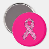 クローム鮮やかグリッタースタイルピンクリボン認識度 マグネット (正面/裏面)