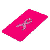 クローム鮮やかグリッタースタイルピンクリボン認識度 マグネット (左側)