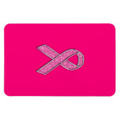 クローム鮮やかグリッタースタイルピンクリボン認識度 マグネット (横)