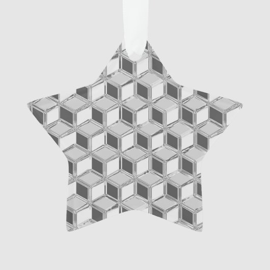 クローム3-dボックス – シルバーグレー オーナメント (正面)