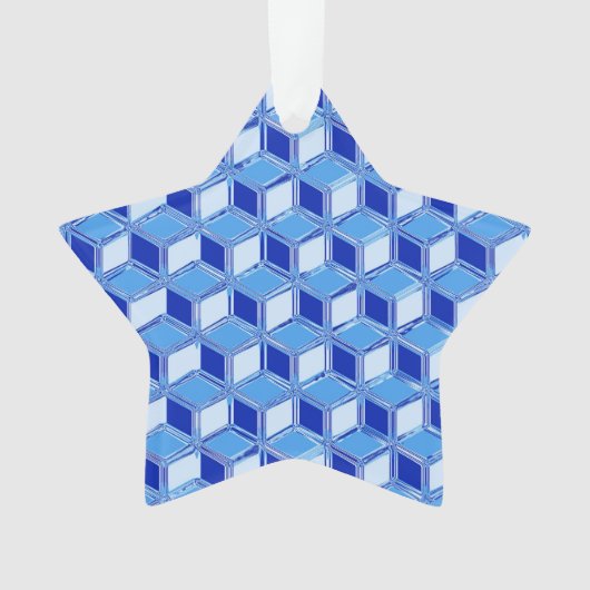 クローム3-dボックス – Cobalt blue オーナメント (正面)