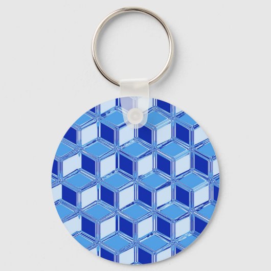 クローム3-dボックス – Cobalt blue キーホルダー (正面)