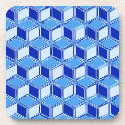 クローム3-dボックス – Cobalt blue コースター (正面)