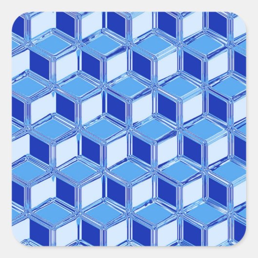 クローム3-dボックス – Cobalt blue スクエアシール (正面)