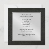 クローム & フェイク レザー ウィングド ハート インビテーション (裏面)