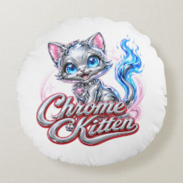 クローム+子猫 コットンのスロー クッション
