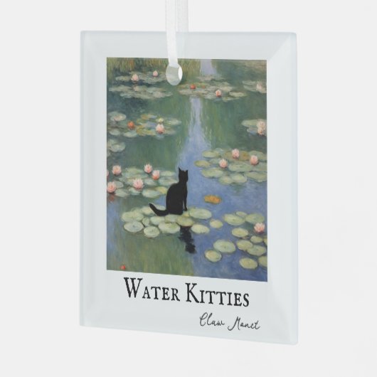 クローモネ睡蓮キャットポンドクリスマス ガラスオーナメント (正面左)