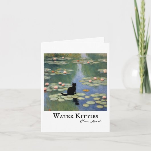 クローモネ睡蓮ネコ同情カード サンキューカード (正面)
