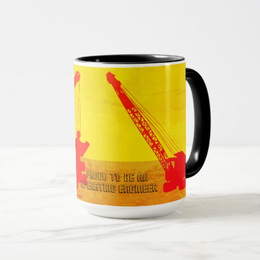 クローラクレーン北西クレーンのアートクレーンのオペレータ マグカップ (正面右)