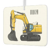 クローラー掘削機の漫画イラストレーション カーエアーフレッシュナー (左)