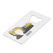 クローラー掘削機の漫画イラストレーション クレジットカード栓抜き (正面アングル)