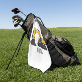 クローラー掘削機の漫画イラストレーション ゴルフタオル (グリーン)