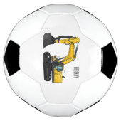 クローラー掘削機の漫画イラストレーション サッカーボール (回転)