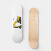 クローラー掘削機の漫画イラストレーション スケートボード (正面)