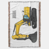 クローラー掘削機の漫画イラストレーション スローブランケット (正面縦)