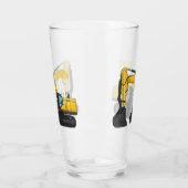 クローラー掘削機の漫画イラストレーション タンブラーグラス (左)