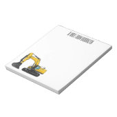 クローラー掘削機の漫画イラストレーション ノートパッド (回転)