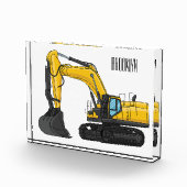 クローラー掘削機の漫画イラストレーション フォトブロック (右)