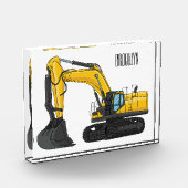 クローラー掘削機の漫画イラストレーション フォトブロック (左)