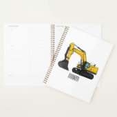 クローラー掘削機の漫画イラストレーション プランナー手帳 (ディスプレー)