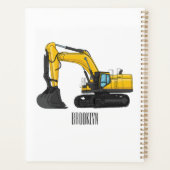 クローラー掘削機の漫画イラストレーション プランナー手帳 (裏面)