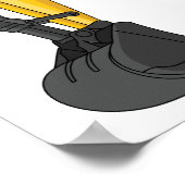 クローラー掘削機の漫画イラストレーション ポスター (角)