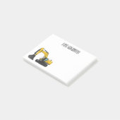 クローラー掘削機の漫画イラストレーション ポストイット (アングル)