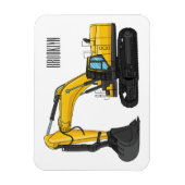 クローラー掘削機の漫画イラストレーション マグネット (縦)