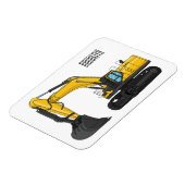 クローラー掘削機の漫画イラストレーション マグネット (左側)