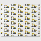 クローラー掘削機の漫画イラストレーション ラッピングペーパー (フラット)