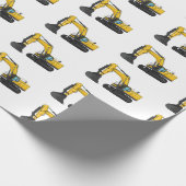 クローラー掘削機の漫画イラストレーション ラッピングペーパー (角)