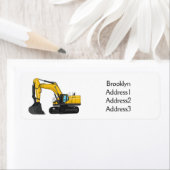 クローラー掘削機の漫画イラストレーション ラベル (インサイチュ)