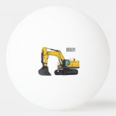 クローラー掘削機の漫画イラストレーション 卓球ボール (裏面)