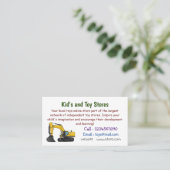 クローラー掘削機の漫画イラストレーション 名刺 (スタンド正面)