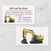 クローラー掘削機の漫画イラストレーション 名刺 (正面/裏面)