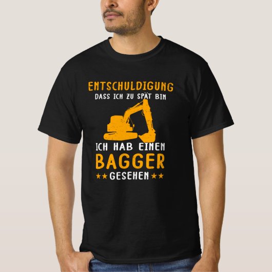 クローラ掘削機の掘削弁解建築 Tシャツ (正面)