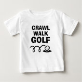 クロールウォークゴルフかわいいベビートップ生まれたばかりの子 ベビーTシャツ (正面)