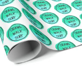 クロールウォークサーフグリーンパターンスクラップブック紙 ラッピングペーパー (ロールコーナー)