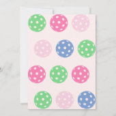 クロールウォークピックボールテーマピンクミント1st誕生日 招待状 (裏面)