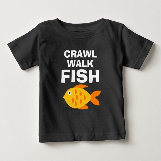 クロールウォークフィッシュおもしろい魚釣りベビーtシャツ ベビーTシャツ (正面)