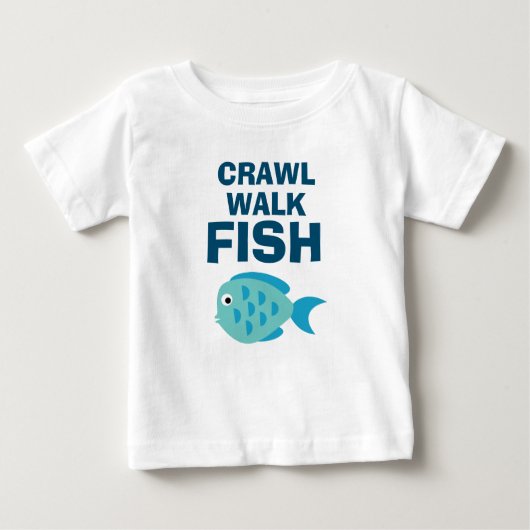 クロールウォークフィッシュおもしろい魚釣りtシャツ(ベビー用) ベビーTシャツ (正面)