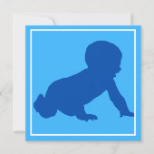 クロールベビーブルーベビーシャワー招待状 シーズンカード (正面)