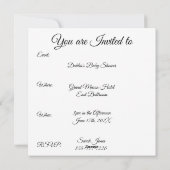 クロールベビーブルーベビーシャワー招待状 シーズンカード (裏面)