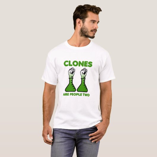 クローンは人も二 Funny Tshirt Tシャツ (正面フル)