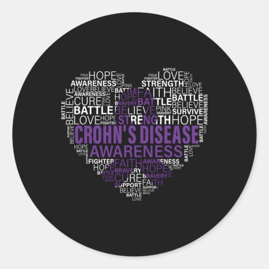 クローン病の認識度と闘うホープ支援ストロン ラウンドシール (正面)