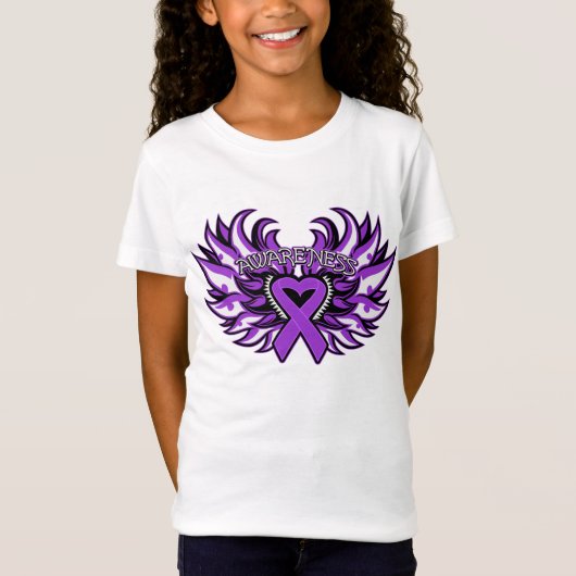 クローン病の認識度のハートWings.png Tシャツ (正面)