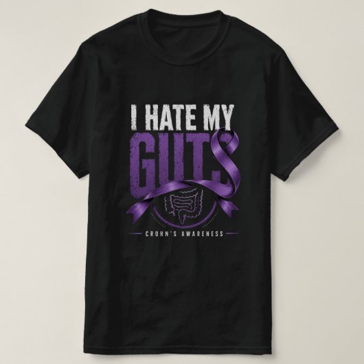 クローン病啓発ギフト 面白い お腹が嫌い Tシャツ (デザイン正面)