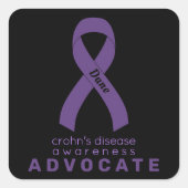 クローン病提唱ブラックスクエアステッカー スクエアシール (正面)