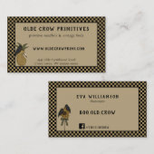 クロー初期のカントリーの木工芸品の名刺 名刺 (正面/裏面)