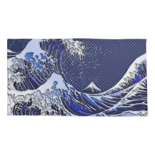 クロー素晴らしムスタイルの北斎波 枕カバー (裏面-左)